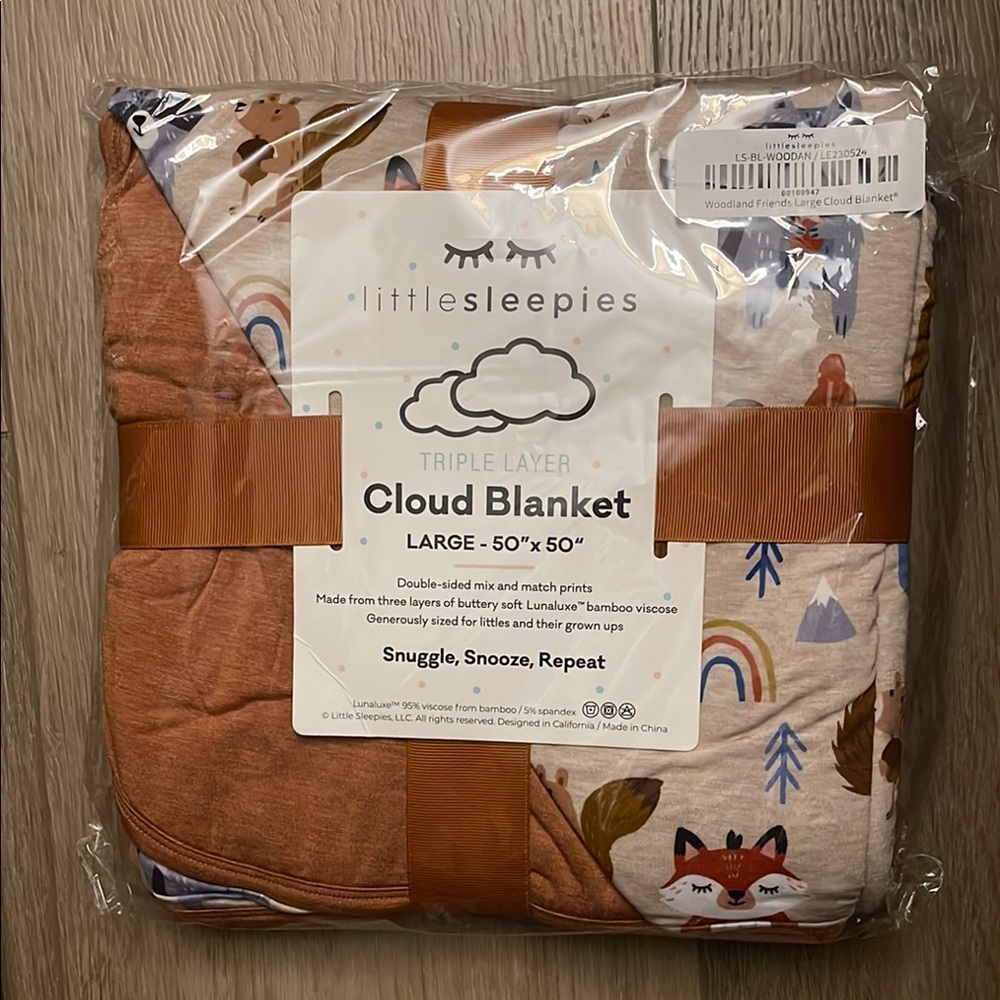 Little Sleepies Cloud Blanket - Fox and Rainbow Design